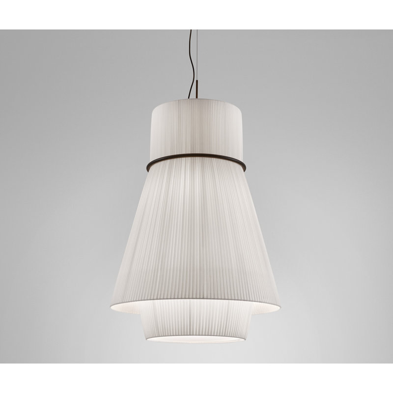 Luminaire suspendu conique unique à 1 lumière Folie, Ruban blanc translucide