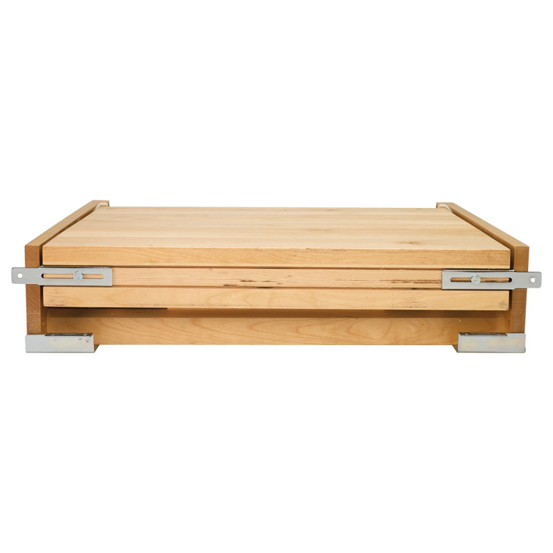 Rev-A-Shelf Wood Pullout Counter Extension with Tambour Table System for Kitchen Cabinets 