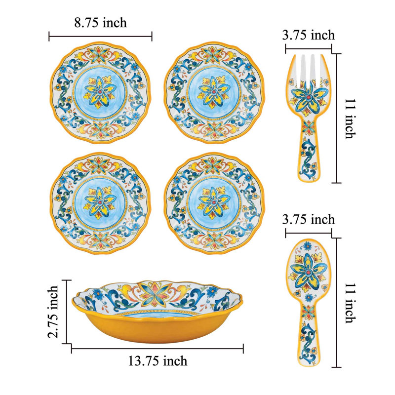 Astoria Grand Horowitz Melamine Stainless Steel Serving Bowl