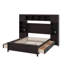 Lit double en bois avec armoire et tablette