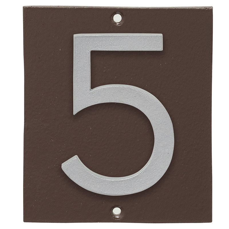 Plaque d’adresse murale sur 1 ligne flottante, Bronze romain, Argent, Oui