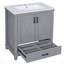 Bathroom Vanity With Single Sink, Solid Wood Frame + MDF, 2 Soft-Close Doors, 1 Divided Drawer, Dual Storage Shelves, Ample Storage Space, Ideal For Small To Medium Bathrooms