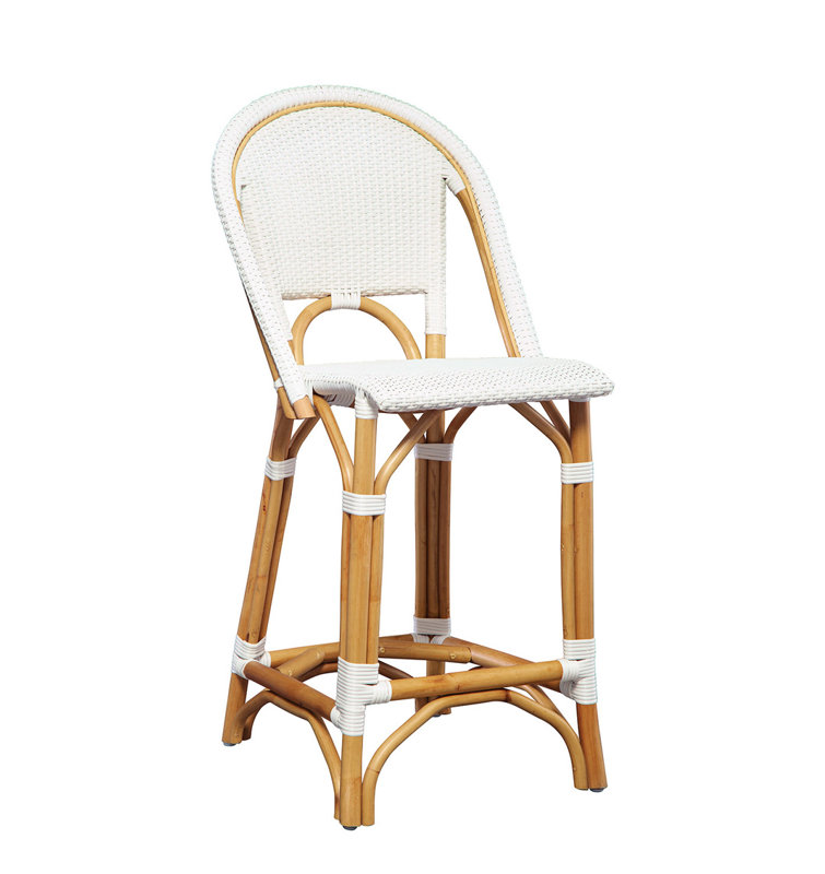 Blanc Paris Bistro 26? Tabourets à hauteur de comptoir élevée de qualité commerciale - 2 chaises
