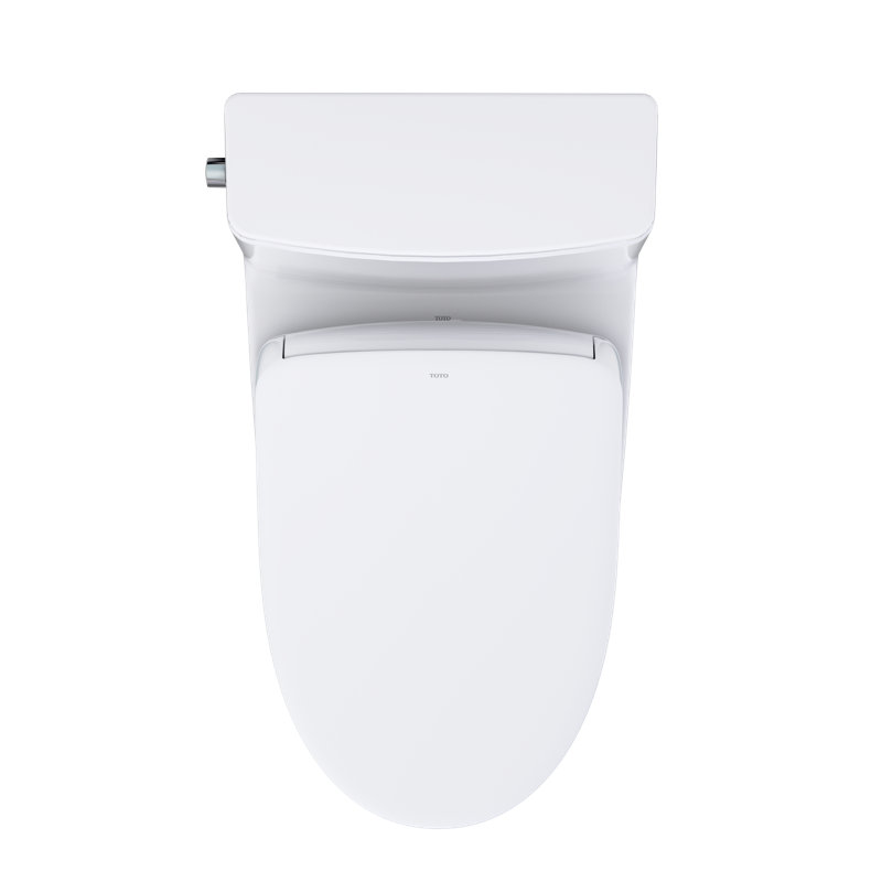 TOTO Redington WASHLET+ S7A One-Piece Elongated 1.28 GPF Auto Flush Universal Height Toilet with CEFIONTECT, Cotton White - MW6724736CEFGA#01