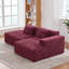 Canapé modulaire en velours côtelé à compression en L 92 po, canapé rembourré doux et désossé moderne avec jeté, aucun assemblage requis pour le salon-126421464-126421466