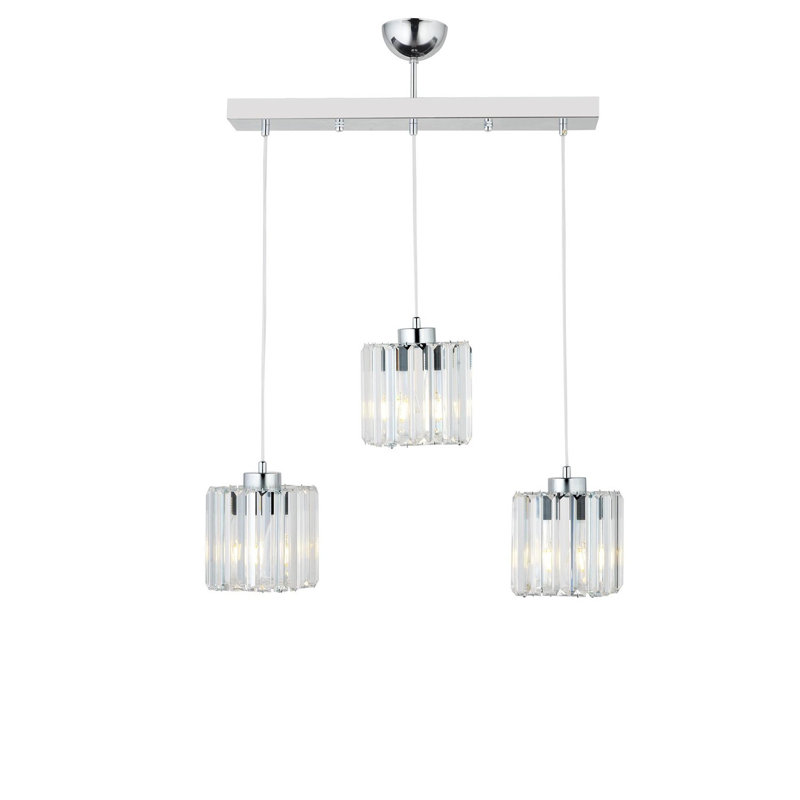 Luminaire suspendu carré pour îlot de cuisine à 3 lumières Ensor