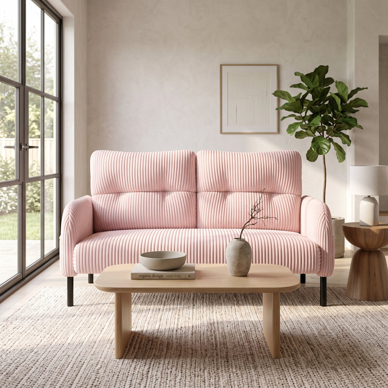Canapé 47,24 po Corduroy, 47.24", Rose
