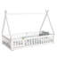 Lit simple en forme de tente avec garde-corps, lattes et porte, blanc-55294533