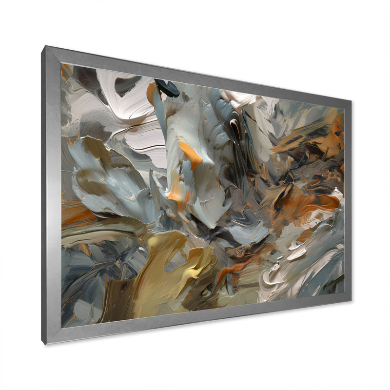 «Autumn Jazz Abstract Expressionism», reproduction d'art sur toile, H 24 po x l 32 po x P 1 po, Cadre simple argenté