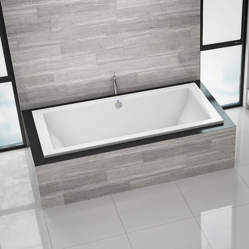 Naples 66" x 40" Drop In Air Acrylic Bathtub, Biscuit