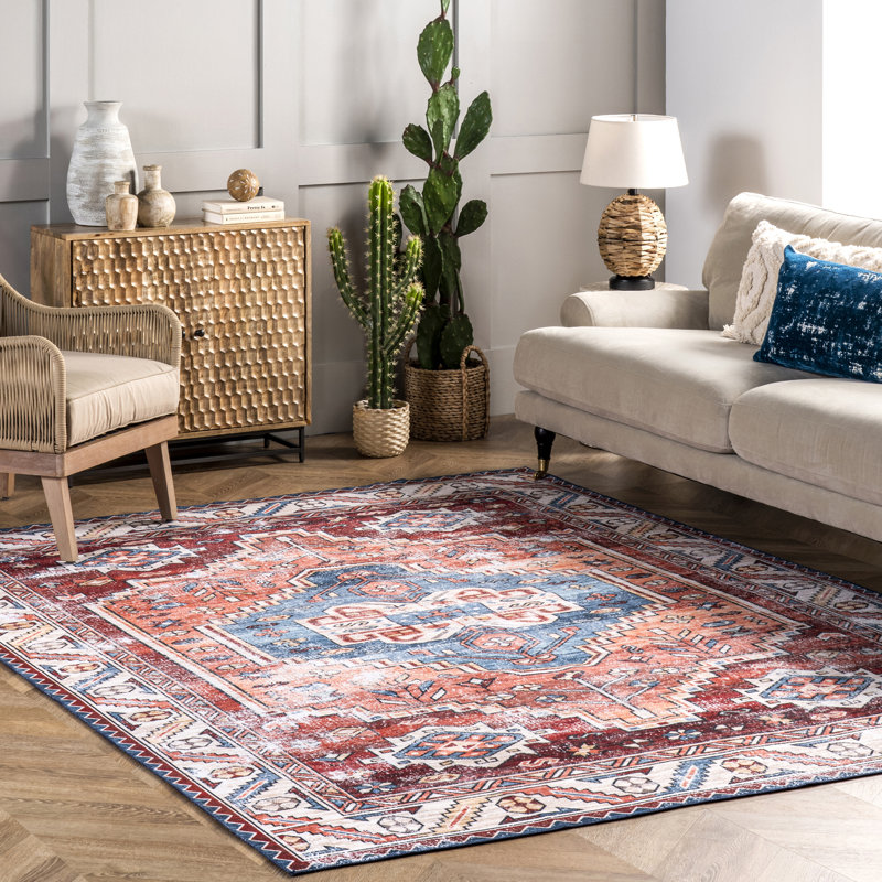 Tapis médaillon lavable à la machine Marli SpinClean, Rectangle 8 pi x 10 pi
