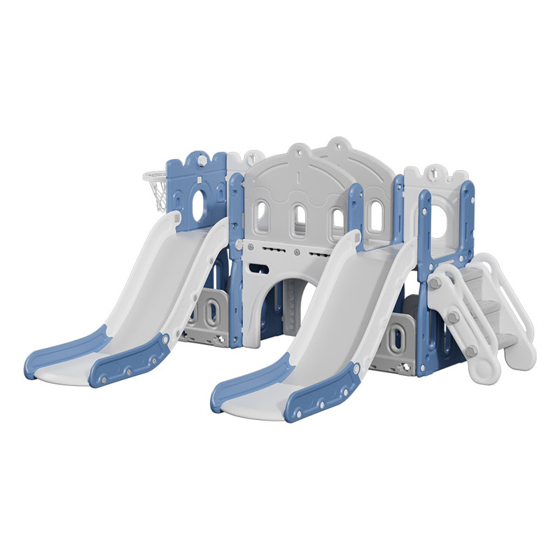 Zoomie Kids Indoor Slide, Blue/Grey