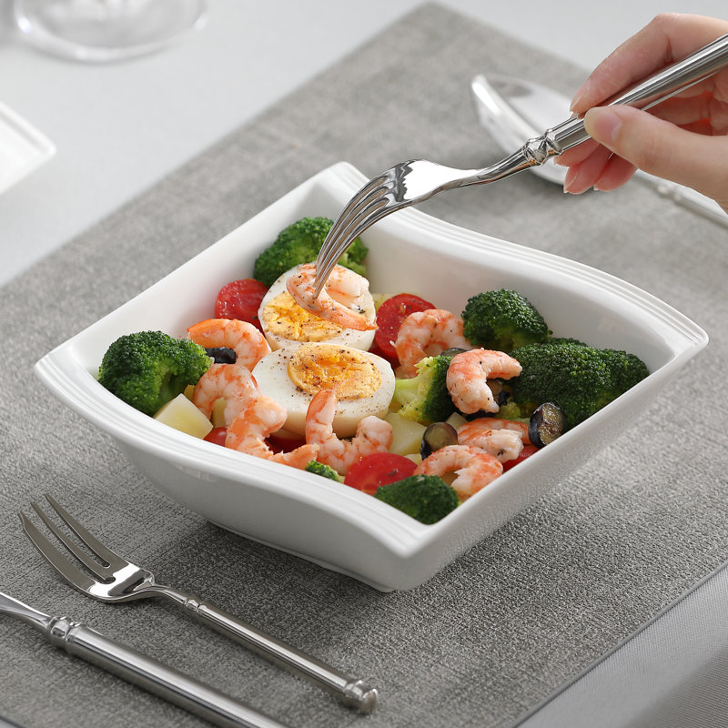 16-Piece Ivory White Porcelain China Dinnerware Set, Service For 4