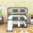 Full Over Full Over Full Bunk Bed With Convertible Slide And Ladder,Guardrails-693757430