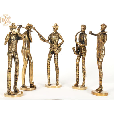  Statue 11 po en laiton fabriquée à la main par des musiciens - pièce maîtresse de décoration de maison / bureau