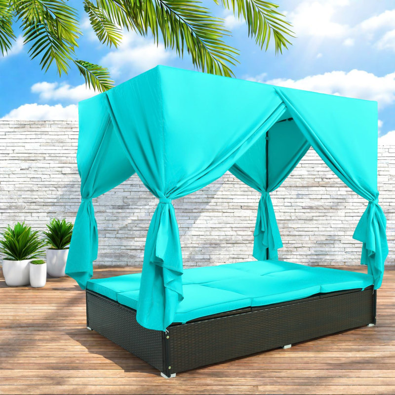 Spacieuses chaises longues de patio doubles, structure en acier et conception en Hdpe, lit de jour d'extérieur moderne pour la cour arrière, confort près de la piscine