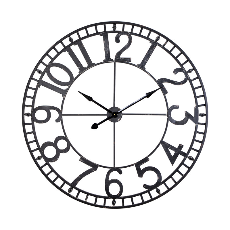 Très grande horloge murale supérieure Shockerwick, Noir, Grand