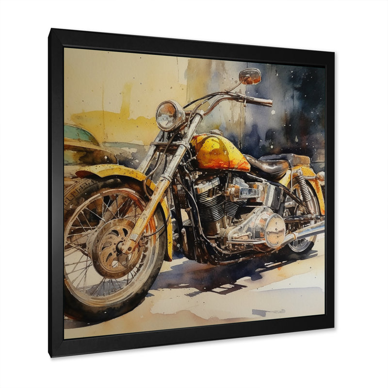 Motif de liberté sur deux roues Lanford, Cadre photo noir, H 16 po x l 16 po x P 1 po