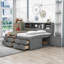 Full Wooden Daybed with 4 Drawers-98114154