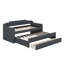Lit de jour simple rembourré avec lit gigogne et trois tiroirs, canapé-lit, base de lit en bois avec accoudoirs inclinés, aucun sommier nécessaire-1404797764