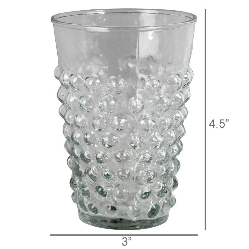 Dotted Drinking Glass  8 Oz Capacity