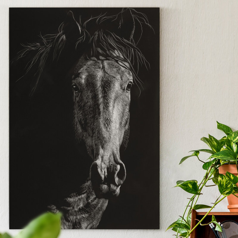 « Wild scratchboard VI », reproduction d’art sur toile tendue, H 48 po x l 32 po x P 1,5 po