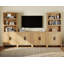 Garde-manger modulaire avec 4 portes, armoire de rangement ouverte en bois de 74,2 po de hauteur, garde-manger Farmhouse avec tablette réglable pour la salle à manger, le salon, le chêne-914814049