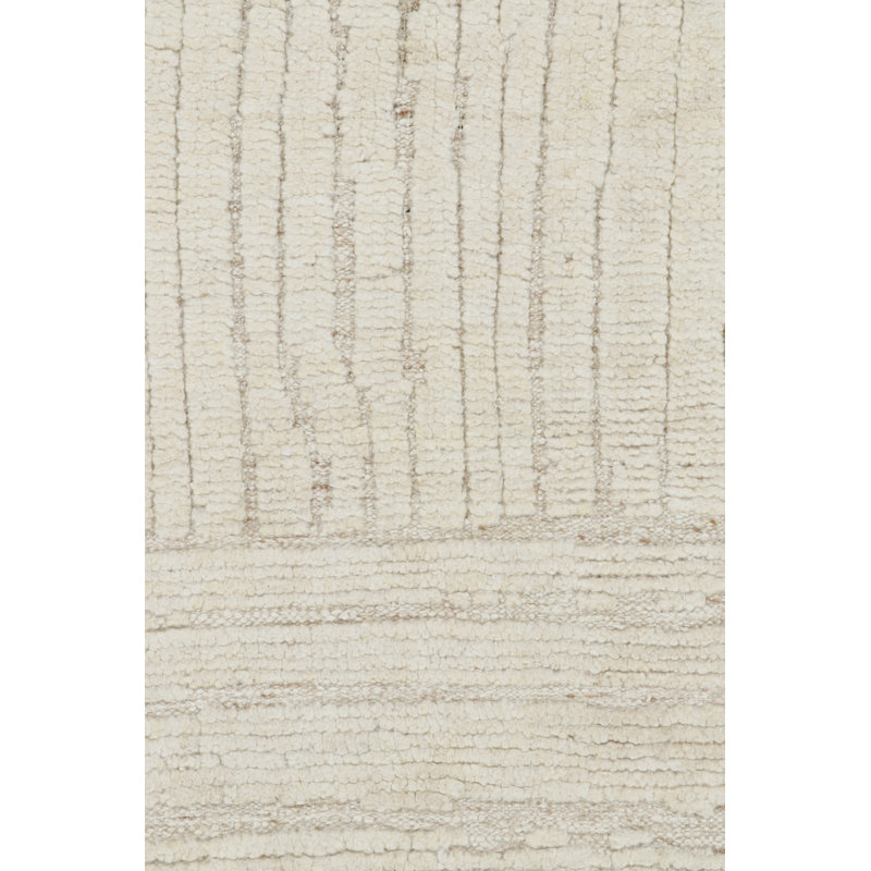 Rug & Kilim’S Contemporary Rug In White With High-Low Geometric Patterns