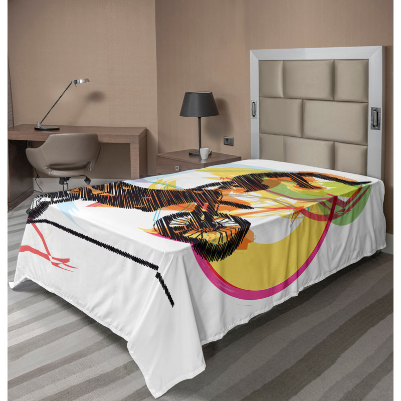 Drap-housse Ambesonne, Drap plat pour lit simple TG