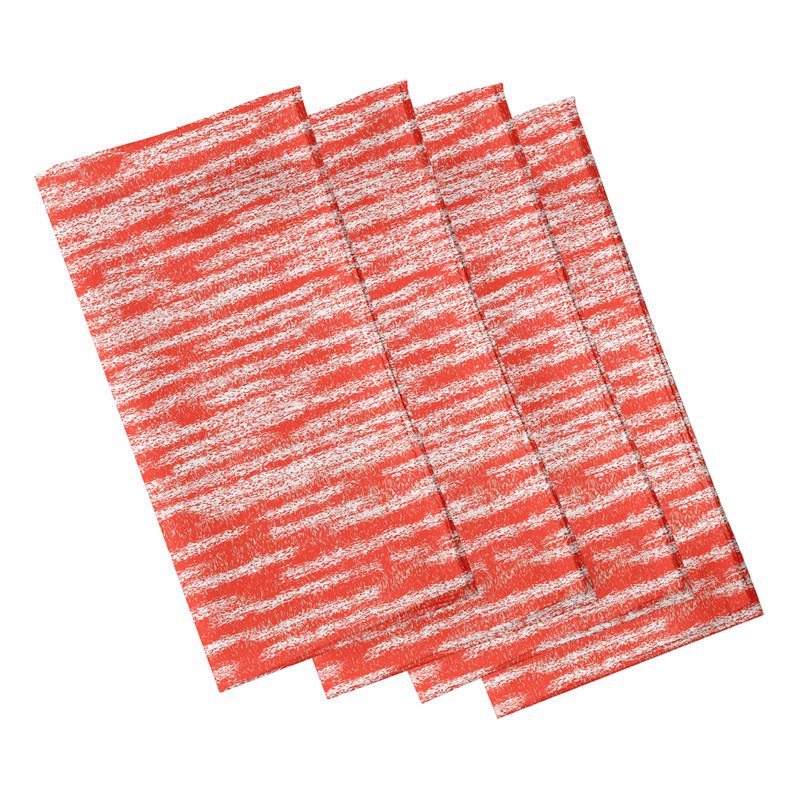Luzia Polyester Abstract Square Napkin, Orange