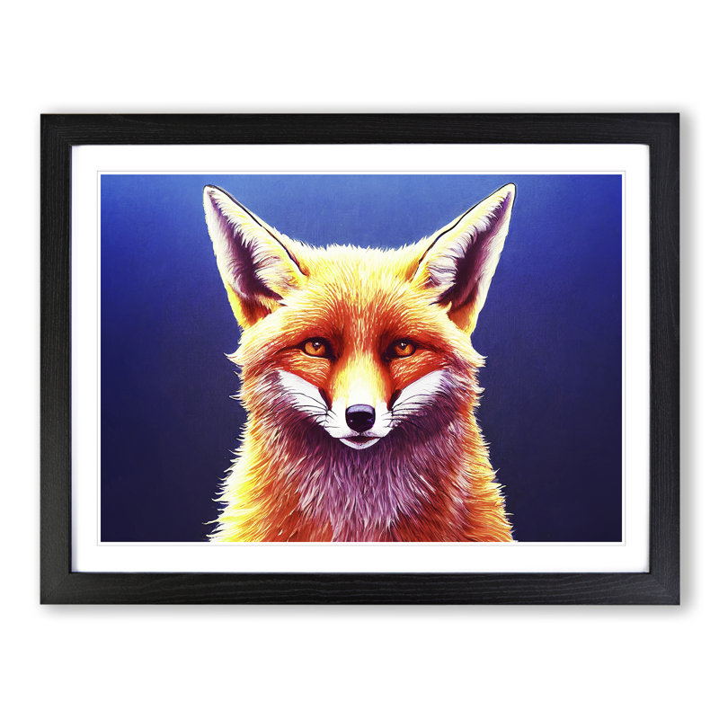 Unique Fox - Framed Print, Black Framed, 25cm H x 34cm W x 2cm D