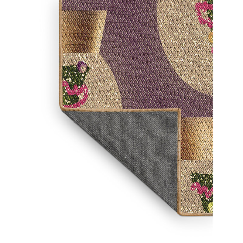 Tapis mauve en laine Amayah, Rectangle 2 pi x 3 pi