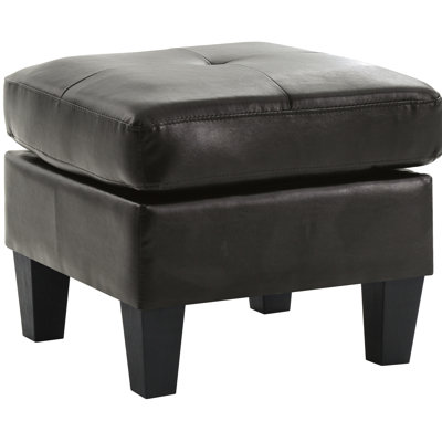 Noir décontracté pour les espaces modernes de style Mid-Century H 19 po x l 23 po x P 23 po, aucun assemblage requis, confortable, finition classique élégante, fabrication en polyuréthane
