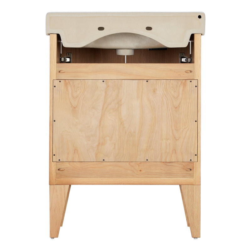 24" Fircrest Single Bathroom Vanity with Integral Sink, Sandy Oak