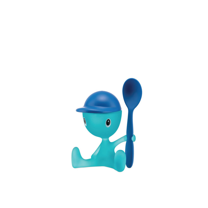 Cico Blue Thermoplastic Resin Egg Cup with Spoon