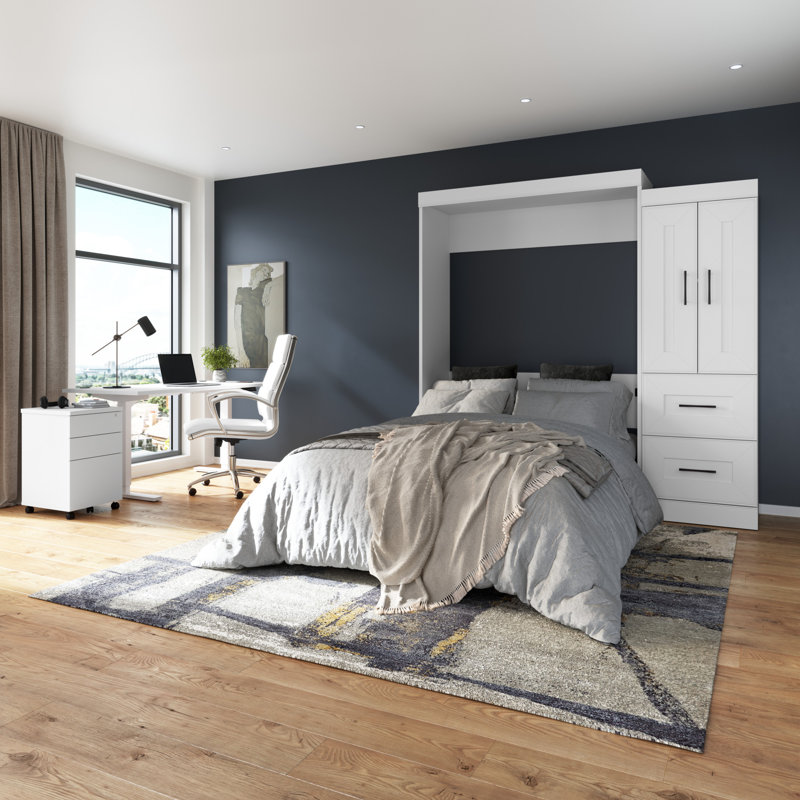 Lit escamotable avec tablettes et portes Edge, Double