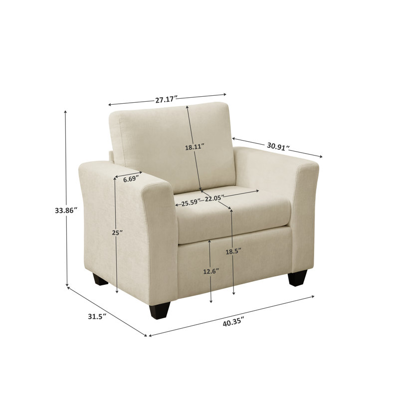 40.35'' Upholstered Accent Chair (Set Of 2), Beige