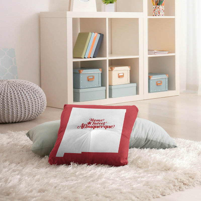 Coussin de sol touffeté, Albuquerque, 26 po x 26 po, Rouge