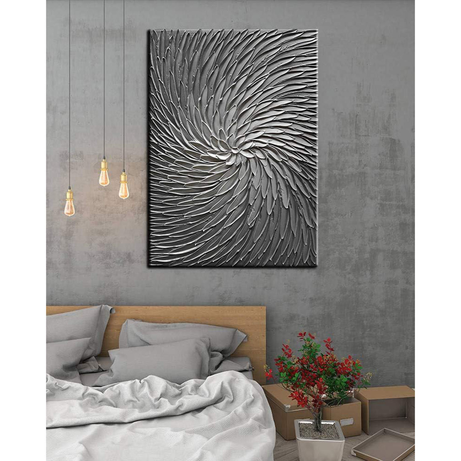 View of Brayden Studio® 3D Abstract Art Oil Paintings On Canvas Texture Color ...
