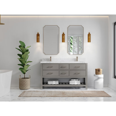 Parker 60'' Double Bathroom Vanity with Top