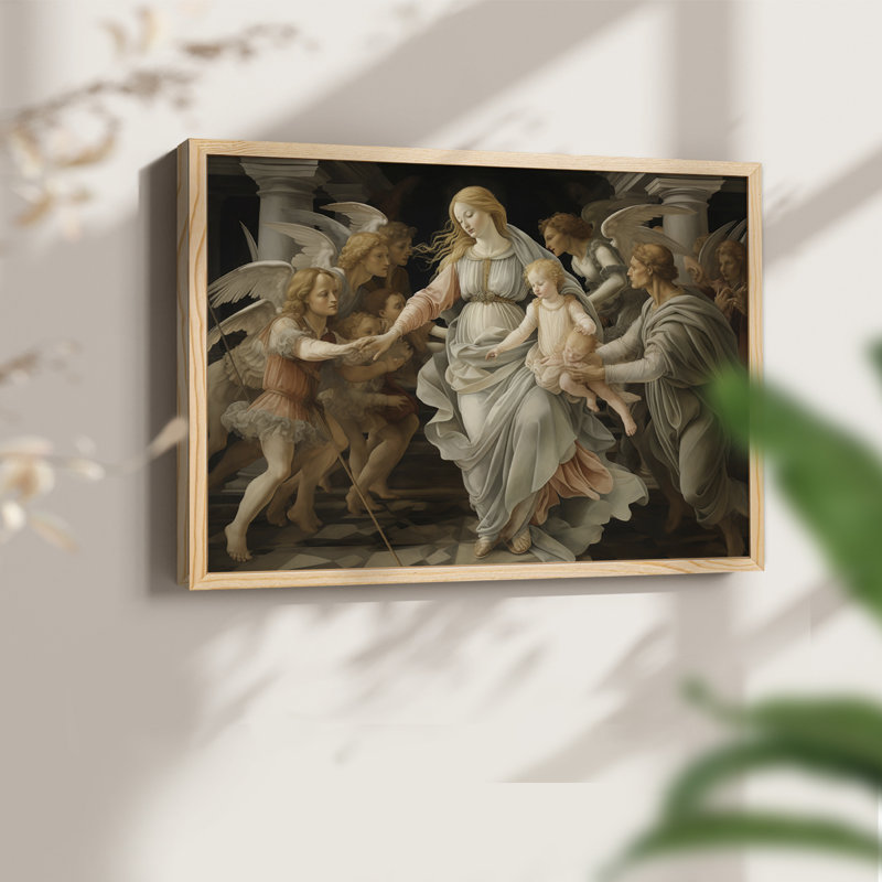 Angels From Above-Lxxxv - Reproduction encadrée - Restickable, H 16 po x l 20 po, Encadré naturel