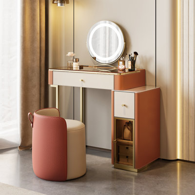 Table de meuble-lavabo multifonctionnelle en bois massif avec plateau en verre trempé Modern Luxury