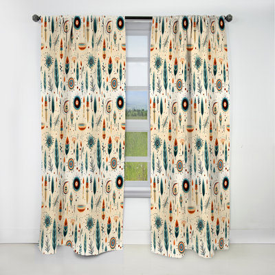 Tribal Harmony Boho Pattern I - Abstract Curtain - Blackout Geometric Curtain - 1 Panels