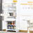 White Kitchen Pantry Cabinet - Multi-Functional, Microwave Compartment, Organized With Multi-Functional Storage, Slot,