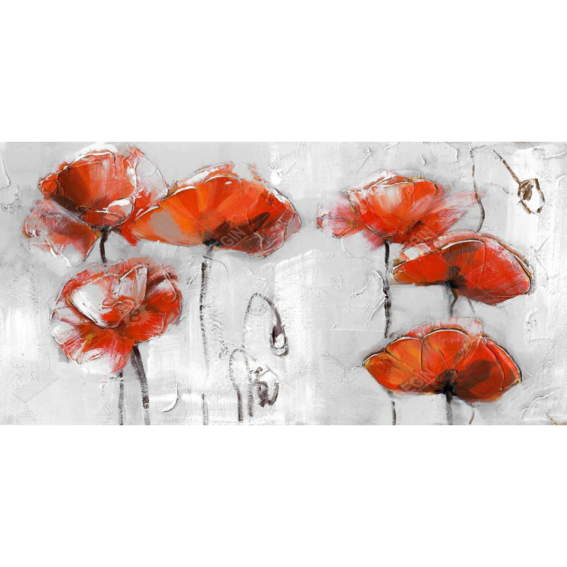 Red flowers - 15.75"x31.50" Desk mat