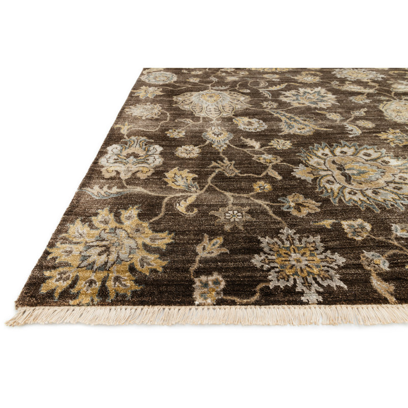 Kehoe Silk Floral Indoor Rug, Rectangle 12' x 15'