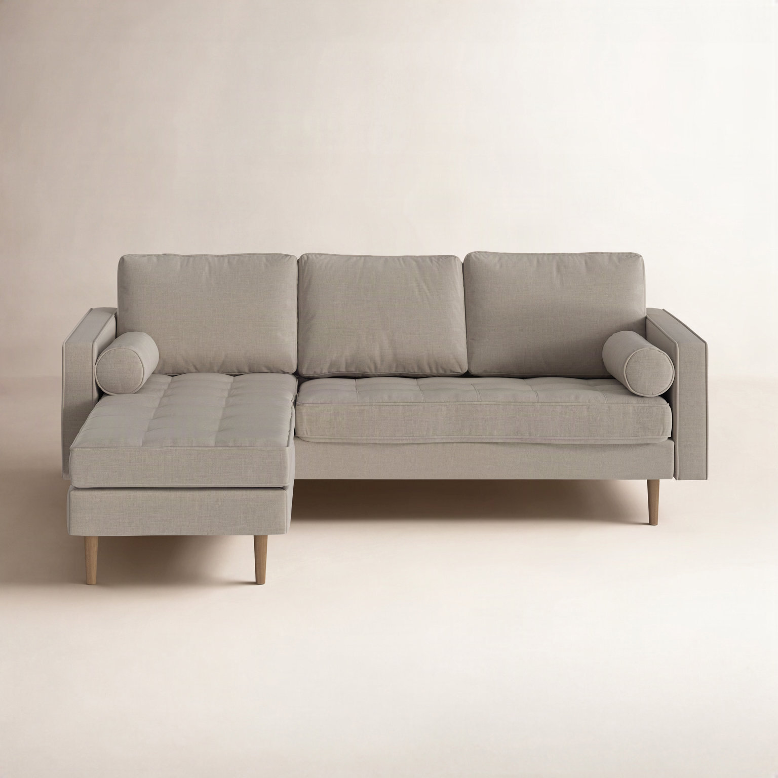 Geo Upholstered Reversible Chaise L-Sectional, Gray Fabric