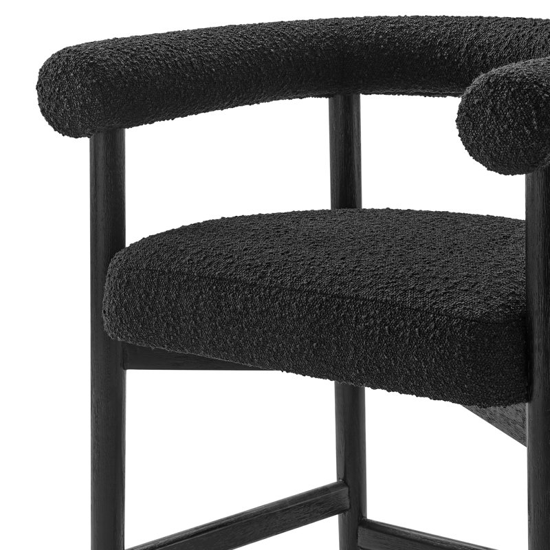 Katishia Boucle Counter Stool, Black, Stanton Black