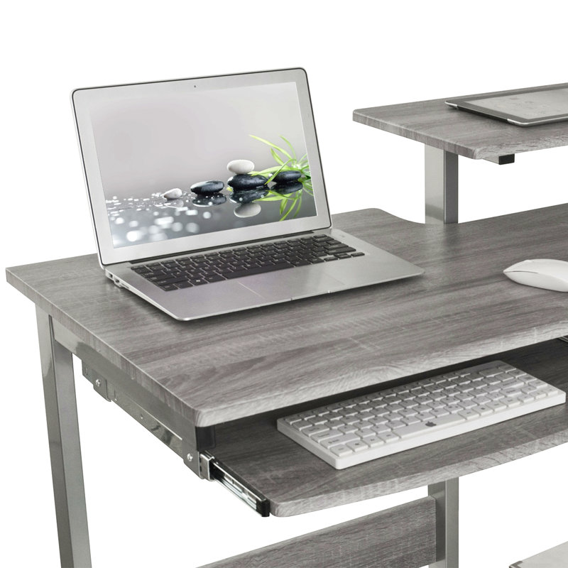 Bureau d'ordinateur complet, Gris