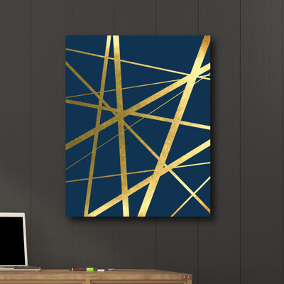 " Metallic Lines Navy I "